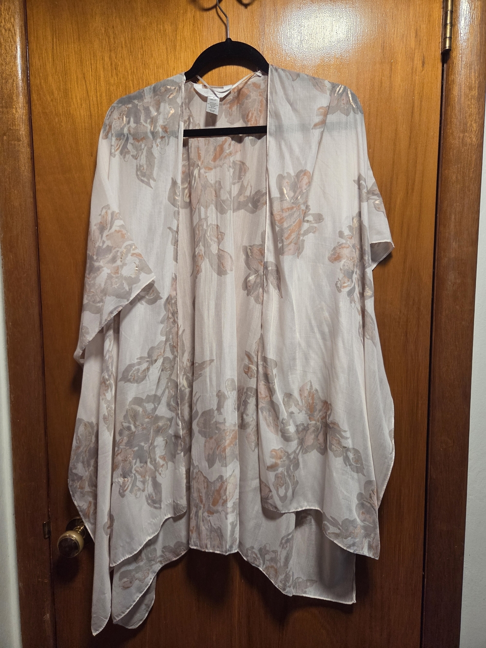LC Lauren Conrad Pale Blush Floral Kimono Tunic
